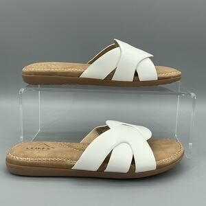 NEW Cliffs by White Mountain Women’s Fortunate Slide Sandals White Size 6M